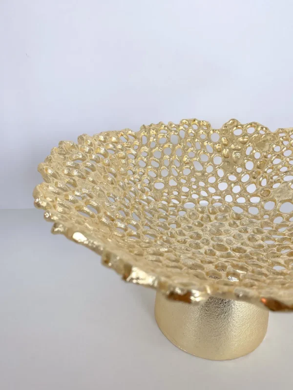 Inspire Me! Home Decor Gold Coral Pedestal Bowl