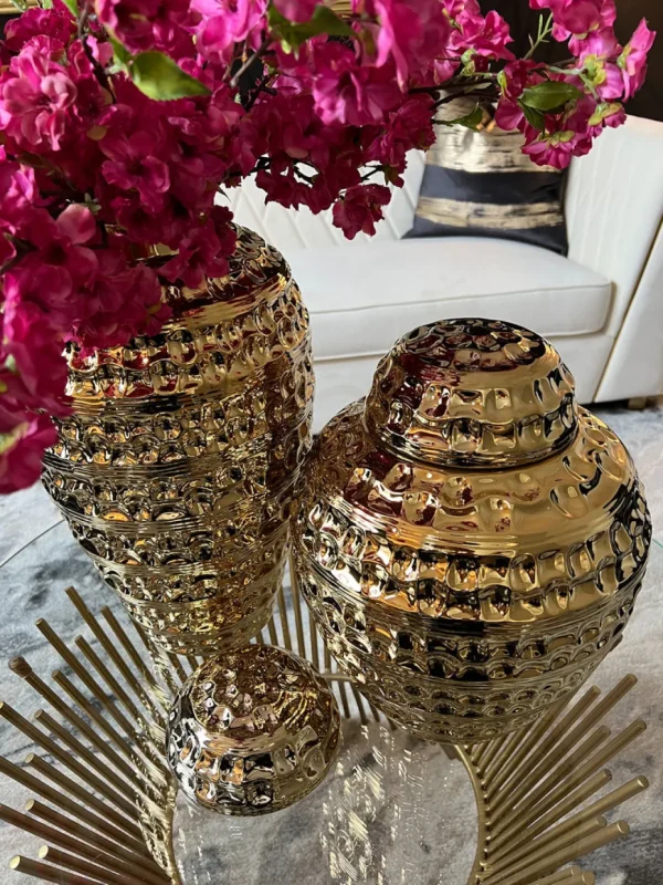 Inspire Me! Home Decor Gold Hammered Ginger Jar (2 Sizes)