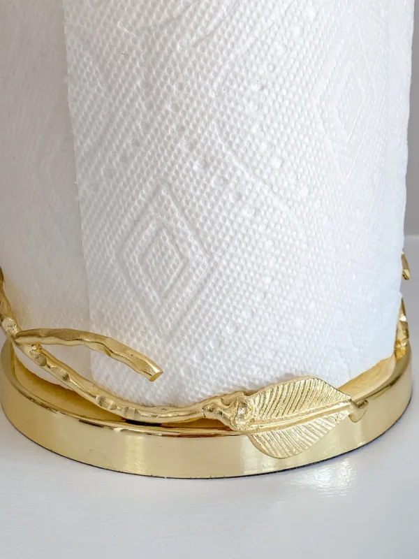 Inspire Me! Home Decor Gold Leaf Detailed Paper Towel Holder