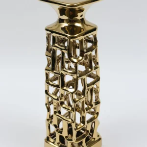 Inspire Me! Home Decor Gold Candle Holder With Dimensional Cut Out Design (2 Sizes)