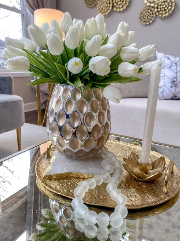 Inspire Me! Home Decor Gold Lotus Flower Candle Holder