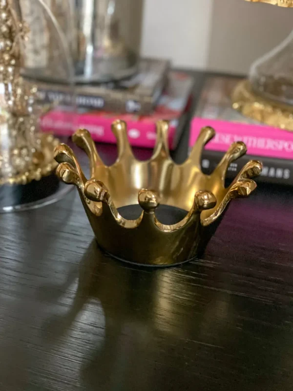 Inspire Me! Home Decor Gold Crown Candle Holder