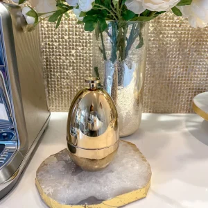 Inspire Me! Home Decor Gold Egg Shaped Utensil Holder (2 Styles)