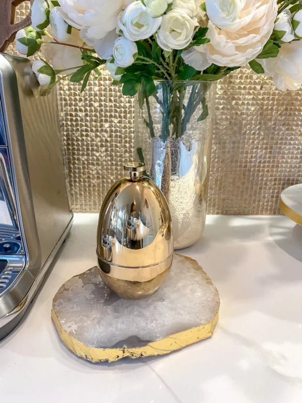 Inspire Me! Home Decor Gold Egg Shaped Utensil Holder (2 Styles)