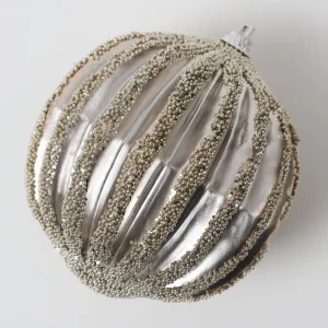 Inspire Me! Home Decor Gold Ribbed Orb Ornaments (2 Colors)