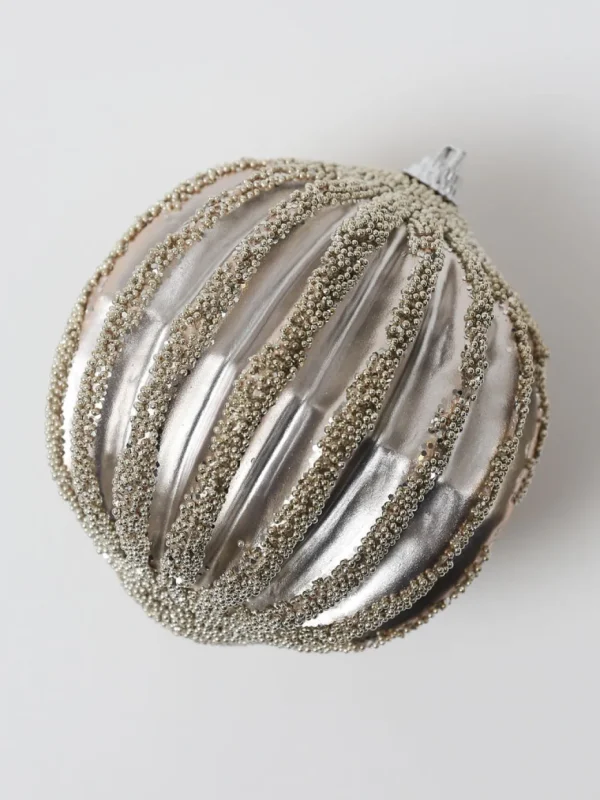 Inspire Me! Home Decor Gold Ribbed Orb Ornaments (2 Colors)