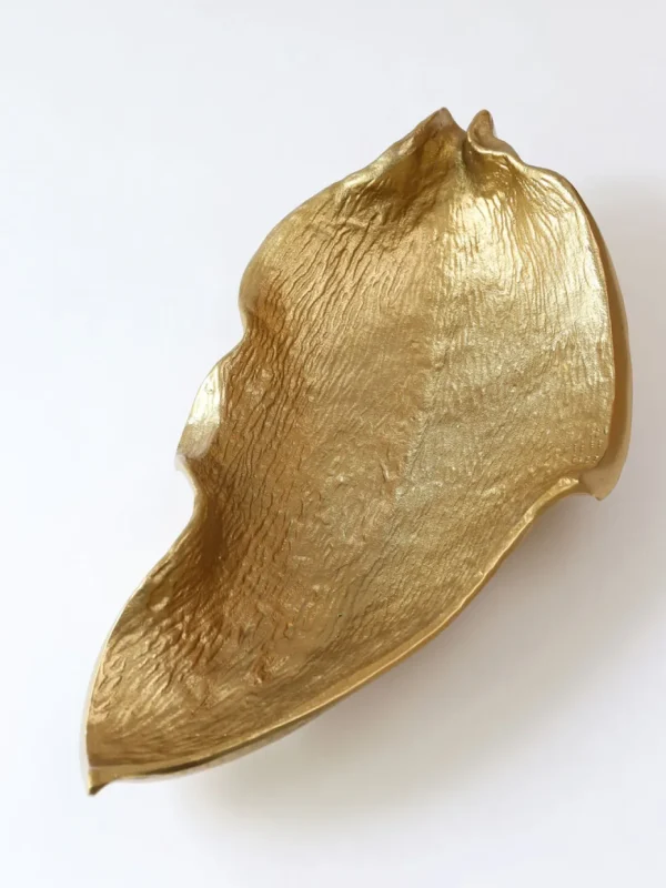 Inspire Me! Home Decor Gold Oblong Leaf Tray