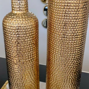 Inspire Me! Home Decor Gold Textured Ceramic Bottle Vases (2 Sizes)