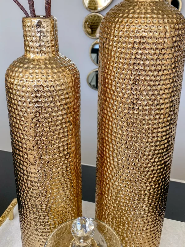 Inspire Me! Home Decor Gold Textured Ceramic Bottle Vases (2 Sizes)