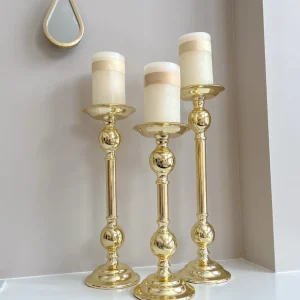 Inspire Me! Home Decor Gold Bead Detailed Candleholder (3 Sizes)