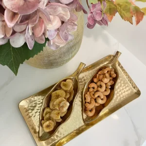 Inspire Me! Home Decor Gold Wavy Leaf Tray