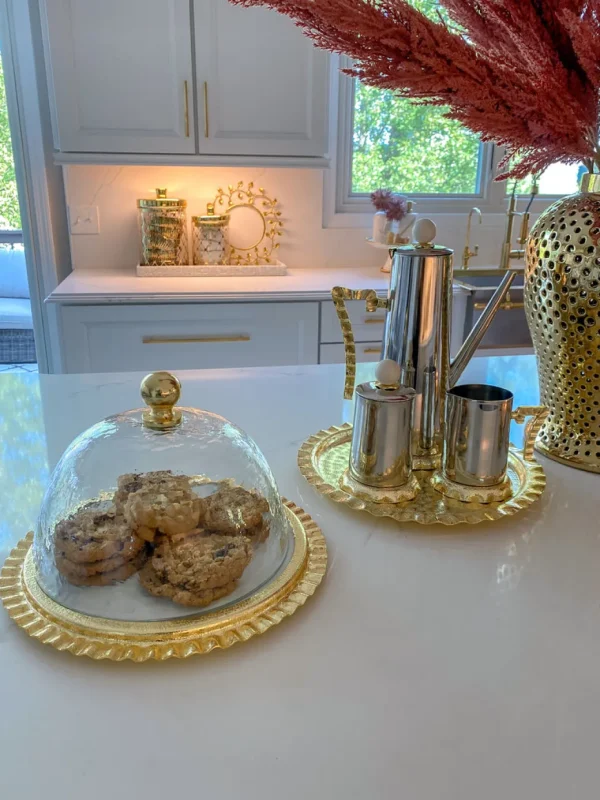 Inspire Me! Home Decor Gold Textured Ruffle Coffee/Tea Set Collection (4 Items Sold Individually)