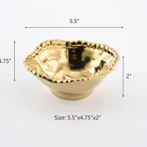 Inspire Me! Home Decor Gold Wavy Beaded Bowls (2 Sizes)