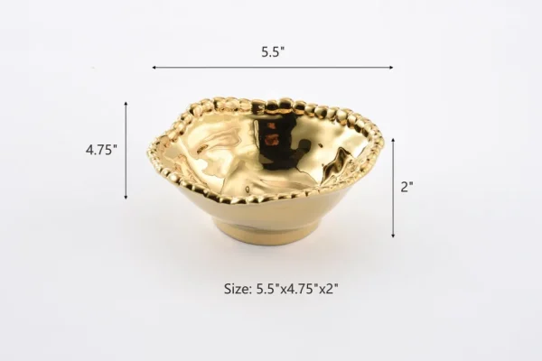 Inspire Me! Home Decor Gold Wavy Beaded Bowls (2 Sizes)