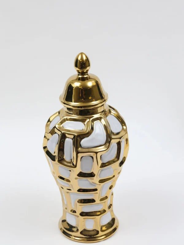 Inspire Me! Home Decor Gold & White Ginger Jar (3 Sizes)