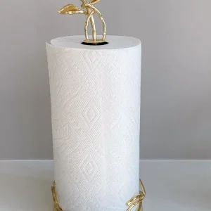 Inspire Me! Home Decor Gold Leaf Detailed Paper Towel Holder