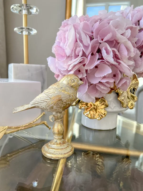 Inspire Me! Home Decor Gold Leaf Bird On Finial