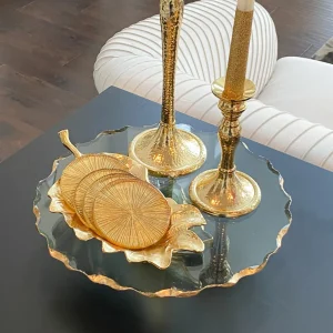 Inspire Me! Home Decor Gold Metal Natural Leaf Dish