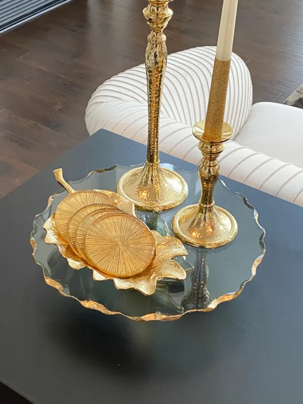 Inspire Me! Home Decor Gold Metal Natural Leaf Dish