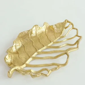 Inspire Me! Home Decor Gold Openwork Leaf Decor/ Trivet