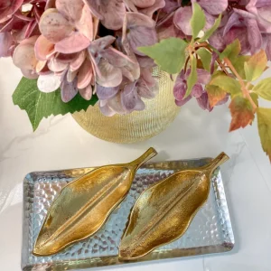 Inspire Me! Home Decor Gold Wavy Leaf Tray