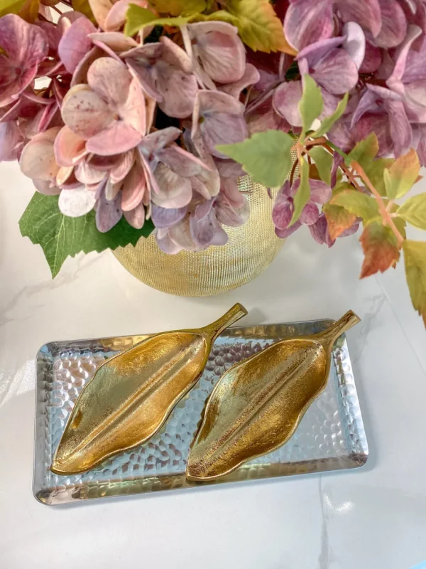 Inspire Me! Home Decor Gold Wavy Leaf Tray