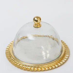 Inspire Me! Home Decor Gold Cake Dome With Ripple Edge (2 Colors)