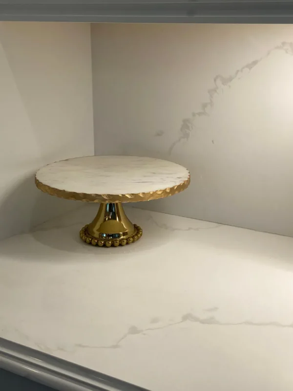 Inspire Me! Home Decor Gold Marble Cake Stand (2 Sizes)