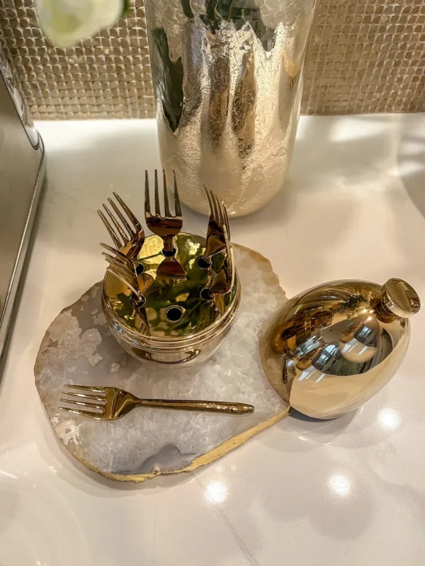 Inspire Me! Home Decor Gold Egg Shaped Utensil Holder (2 Styles)