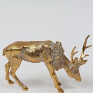 Inspire Me! Home Decor Gold Reindeer With Wreath