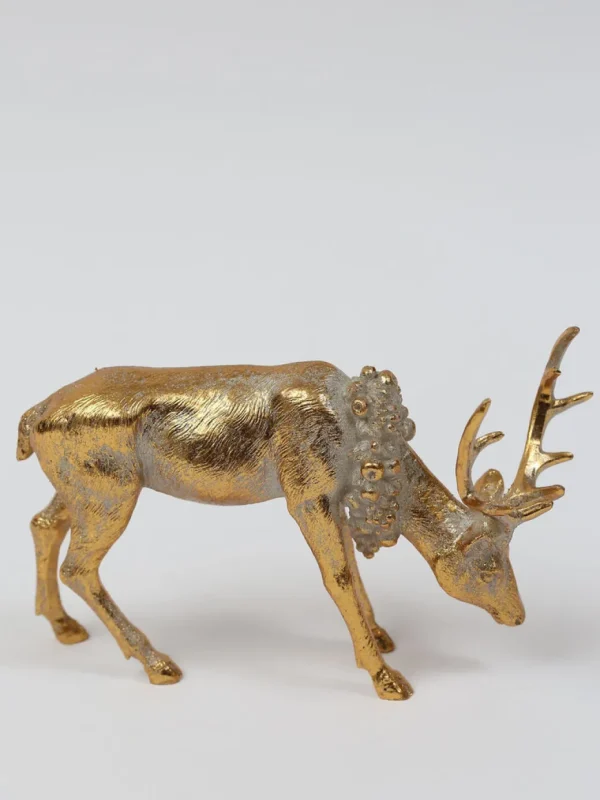 Inspire Me! Home Decor Gold Reindeer With Wreath