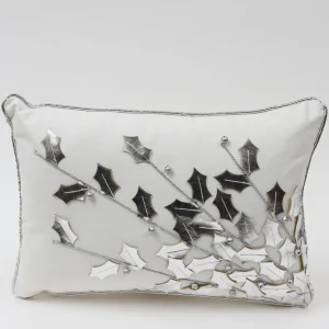 Inspire Me! Home Decor Gold Poinsettia Branch Pillow (2 Colors)