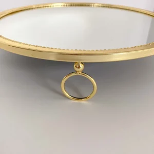 Inspire Me! Home Decor Gold Circle Mirror Tray W/ Circle Feet