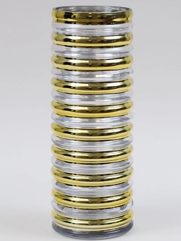 Inspire Me! Home Decor Gold Ribbed Glass Vase (2 Sizes)