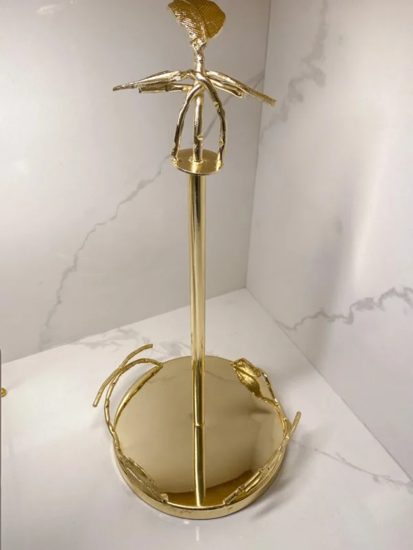 Inspire Me! Home Decor Gold Leaf Detailed Paper Towel Holder
