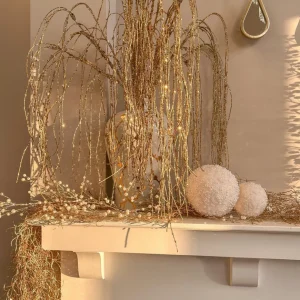 Inspire Me! Home Decor Gold Oversized Beaded White And Pearl Ornament (2 Sizes)