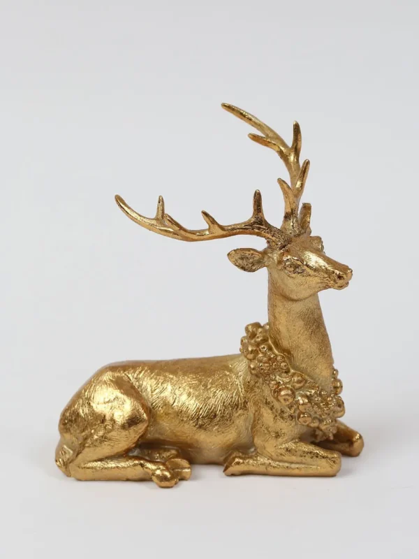 Inspire Me! Home Decor Gold Reindeer With Wreath