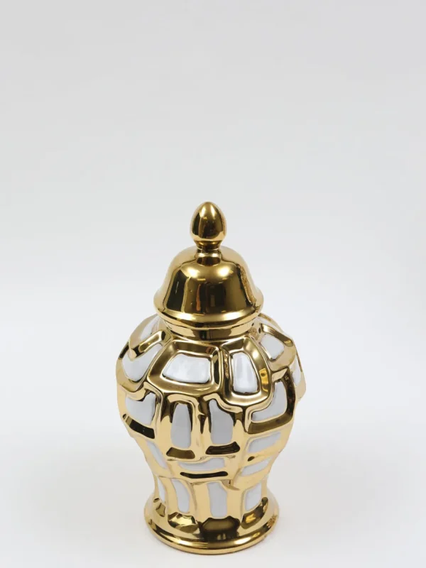 Inspire Me! Home Decor Gold & White Ginger Jar (3 Sizes)