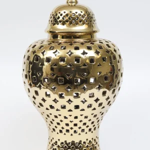 Inspire Me! Home Decor Gold Pierced Patterned Ginger Jar (2 Sizes)