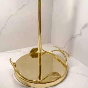 Inspire Me! Home Decor Gold Leaf Detailed Paper Towel Holder