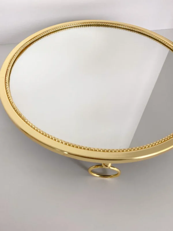 Inspire Me! Home Decor Gold Circle Mirror Tray W/ Circle Feet