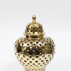 Inspire Me! Home Decor Gold Pierced Patterned Ginger Jar (2 Sizes)