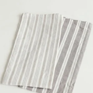 Inspire Me! Home Decor Grey And White Striped Kitchen Towel Set Of 2