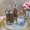 Inspire Me! Home Decor Hammered Glass Canister W/ Gold Leaf Lid (3 Sizes)