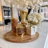 Inspire Me! Home Decor Hammered Glass Canister With Gold Leaf Lid (3 Sizes)