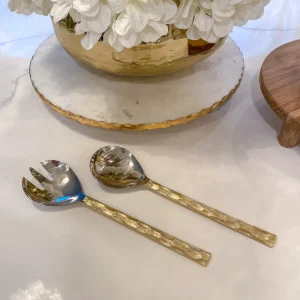 Inspire Me! Home Decor Hammered Gold Server Set