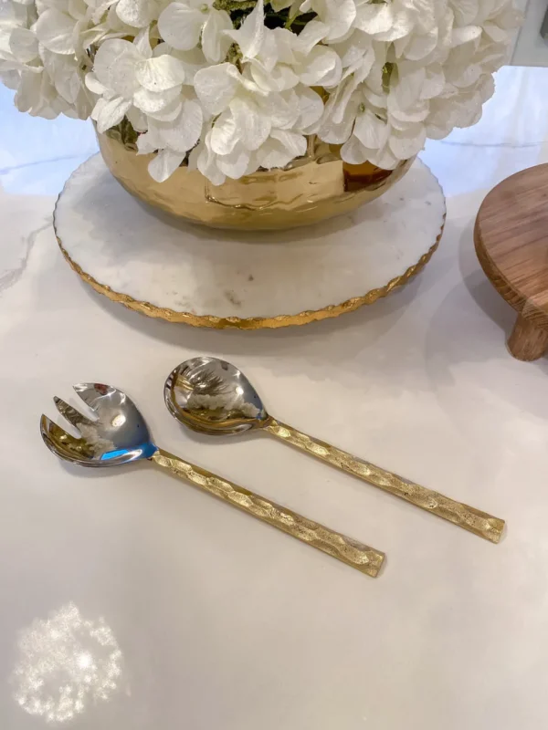 Inspire Me! Home Decor Hammered Gold Server Set