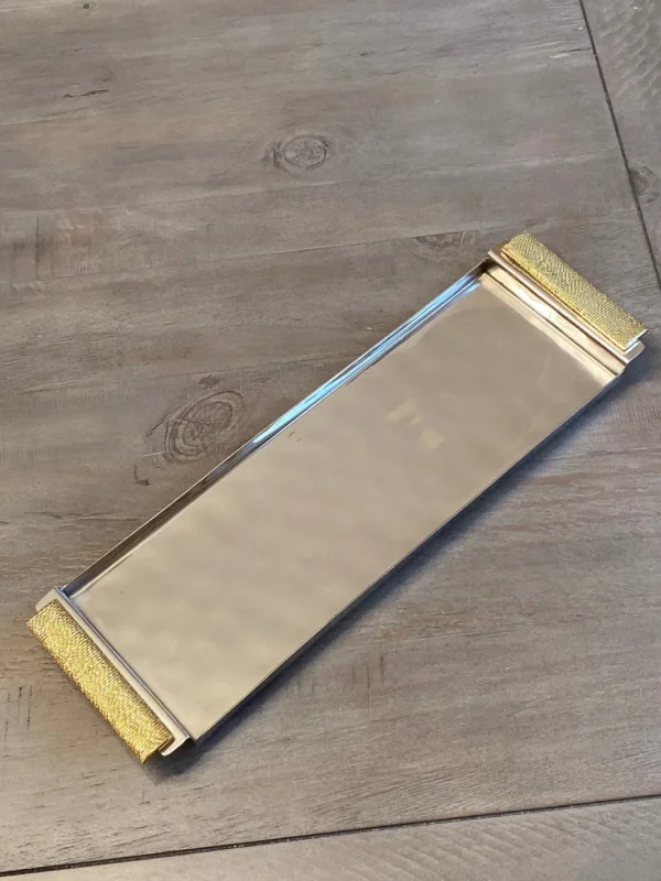 Inspire Me! Home Decor Hammered Texture Tray W/ Gold Handle