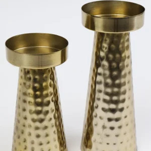 Inspire Me! Home Decor Hammered Gold Metal Candle Holder (2 Sizes)