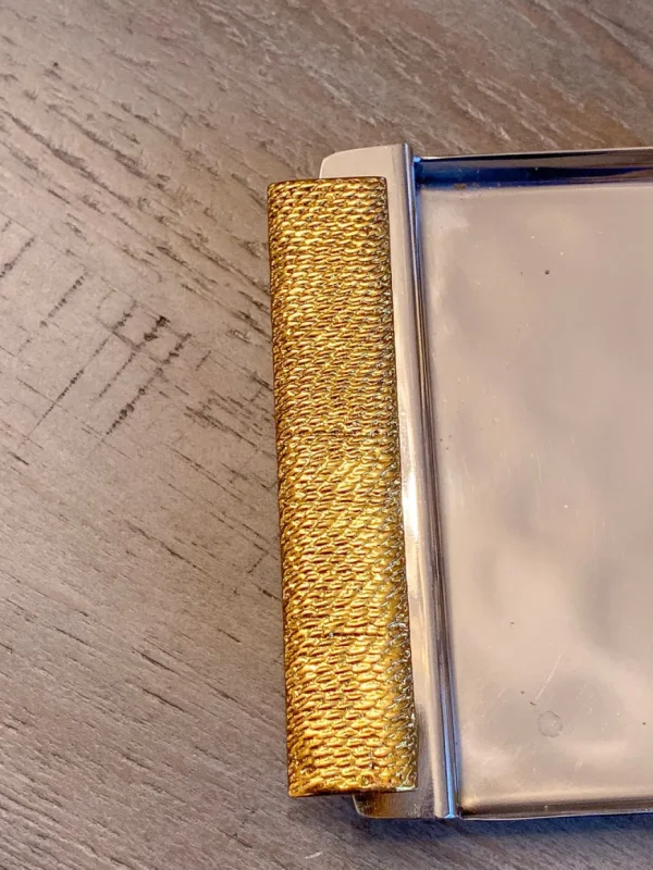 Inspire Me! Home Decor Hammered Texture Tray W/ Gold Handle